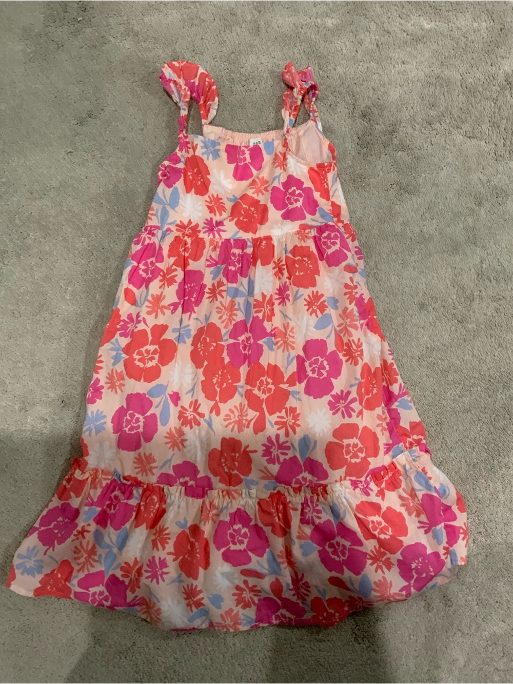 GAP Kids Peach Sundress with Pink & Blue Floral Print